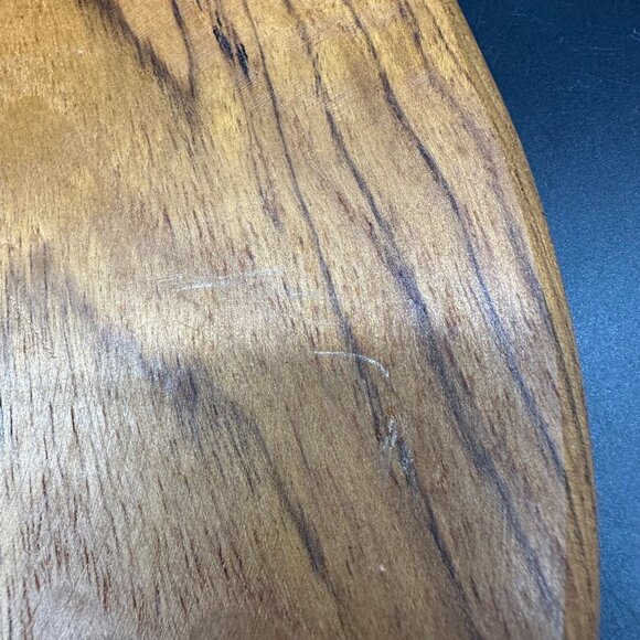 Vintage Deviled Egg Tray Plate Teak Wood Oval 12 Egg Holders Mid Century Kitchen - Picture 4 of 7